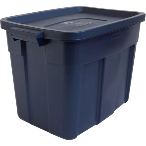 dark indigo metallic roughneck storage box|Rubbermaid Roughneck 18 Gal. Storage Box, Dark .